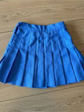 American Apparel Bright Blue Pleated Mini Skirt